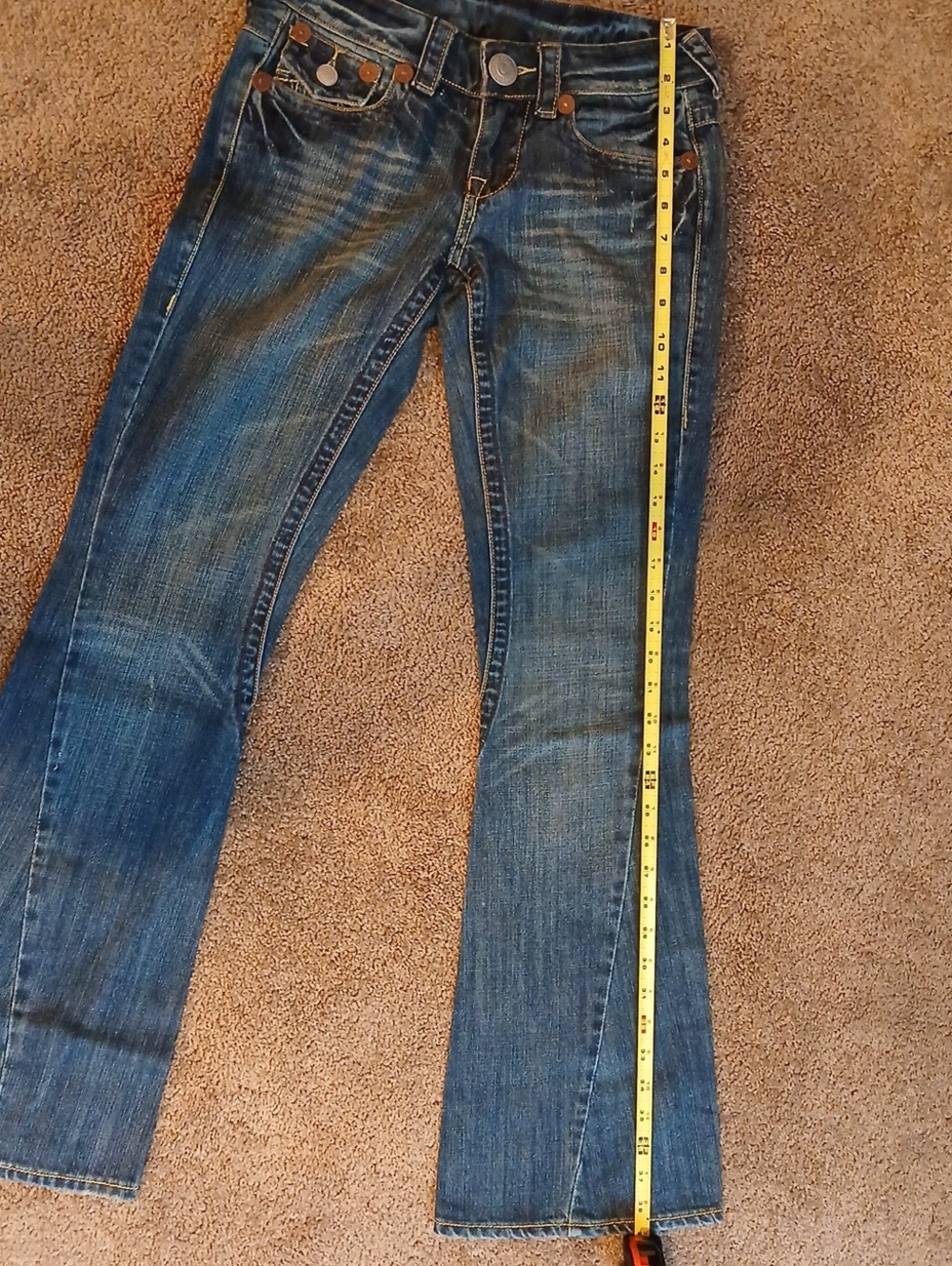 True Religion Ladie's Joey Big T "Dusty Road" Flare Leg Jeans Size:6 - Picture 11 of 16